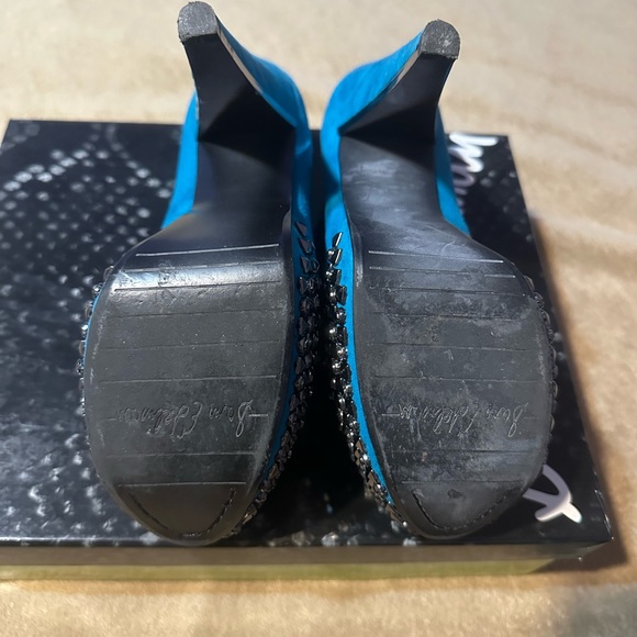 Teal suede high heels be - Picture 4 of 6